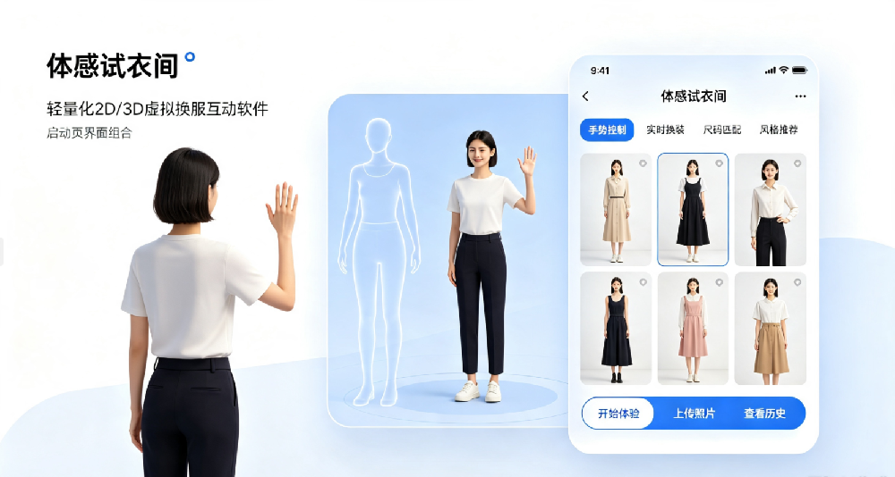【每日科普 31】隔空一键换装！2D/3D 体感虚拟换衣互动系统，展厅商圈黑科技新玩法